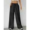 2025 Women's Casual Solid Color Drawstring Straight-Leg Pants - Spring & Autumn Collection