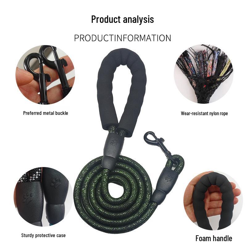 Reflective Anti-Shock Dog Leash for Medium & Large Breeds - All-Season Use