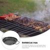 Non Stick BBQ Grill Tray Carbon Steel Circular Plate Multifunction Veggie Roasting Pan  Baking