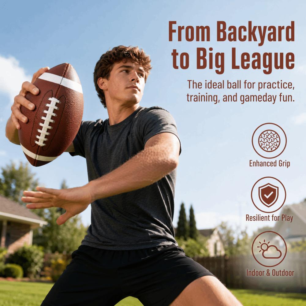 Brown American Football Size 9 Sports Ball Comfortable Grip Rugby Ball Outdoor Sports