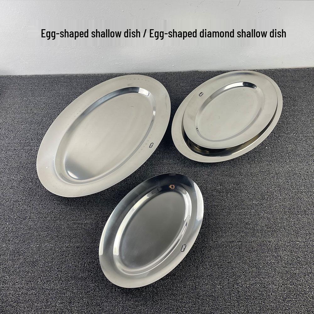 Stainless Steel Thickened Egg and Fish Tray for Canteen and BBQ