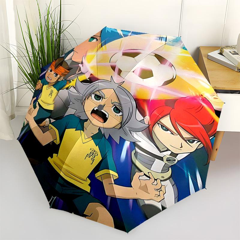

1pc Captain Tsubasa Outdoor Umbrella - Automatic Opening/Closing, Portable 3-Fold Design with 8-Rib Iron Frame - Perfect Gift for Fans, Travelers, Dai