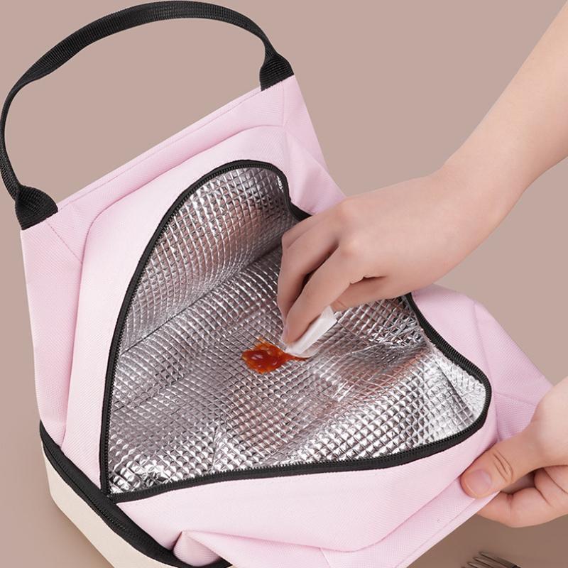 Large Capacity Double-Layer Waterproof Aluminum Foil Insulated Lunch Bag Ziplock Bag