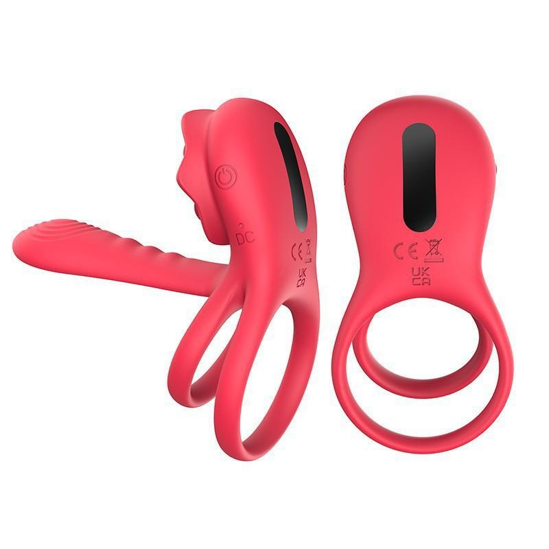 Rose Penis Ring Vibrator Female G-Spot Clitoral Stimulation Male Ejaculation Delay Silicone Cockring Adult Sex Toy For Couples