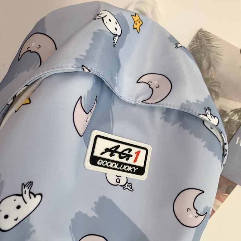 Sports Backpack Printed Student Schoolbag Large Capacity Water-resistant Outdoor Travel Backpack