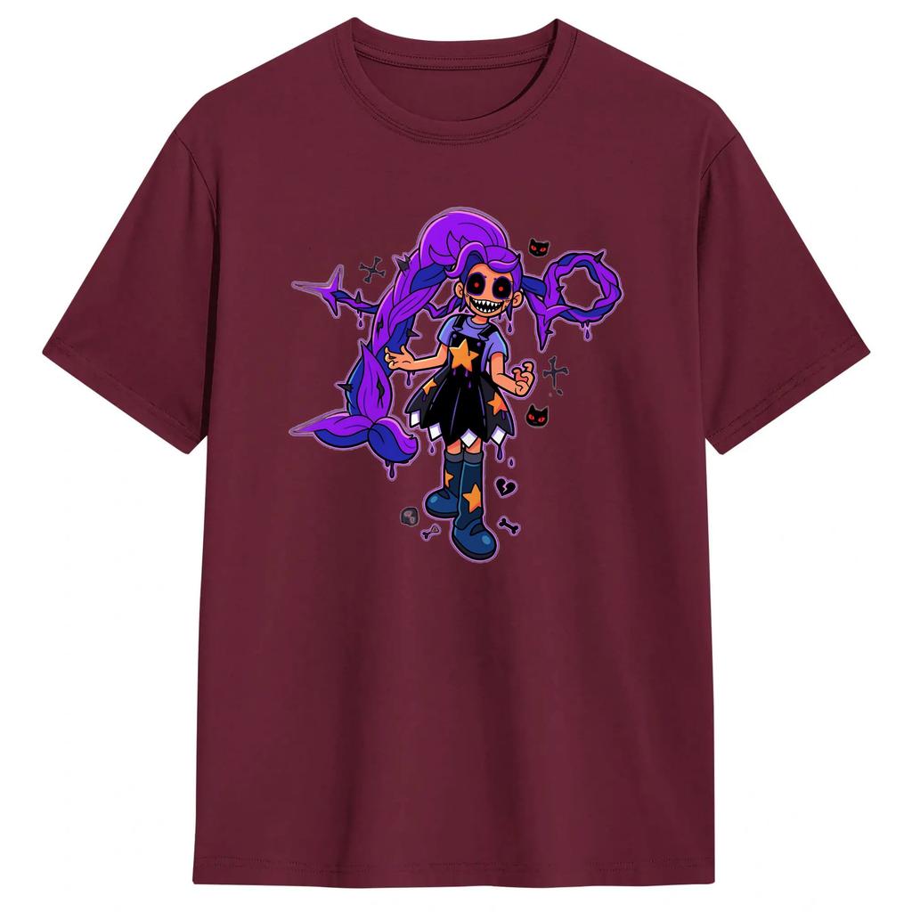 Vintage T Shirt Summer Horror Game PPoppys Lily Leisure T Shirts Pure Cotton Tee Shirt Y2K Plus Size Short Sleeve Top Tees