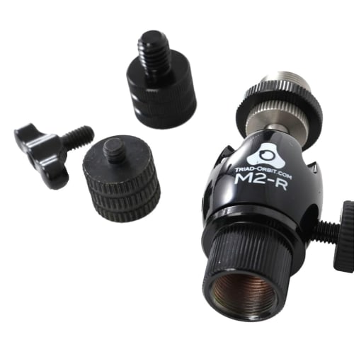 TRIAD-ORBIT M2-R Short Shaft Micro Adapter [Attaches to conventional 5/8-inch stands for 360 x 190 tilt adjustment / Features a smooth ball swivel m