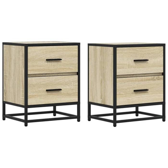 VidaXL Tables de chevet 2 pcs chêne sonoma 40x31x50 cm bois ingénierie 848677
