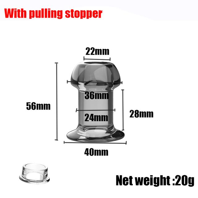 Hollow Anal Plug with Stopper Translucent Visible Anal Dilator Butt Vagina&Anus Peep Expander Fidget BDSM Sex Toys for Women Gay