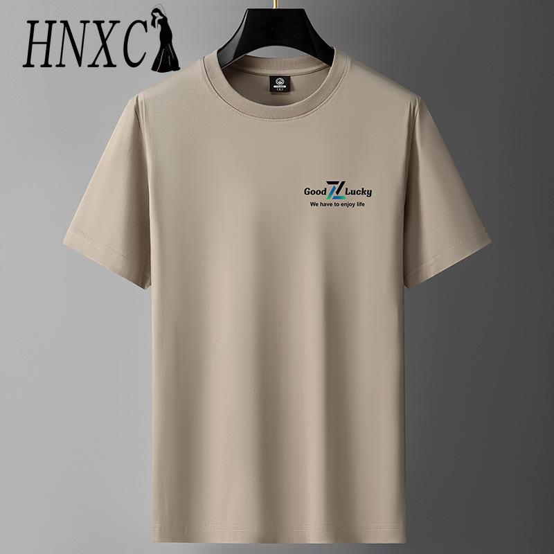 HNXC Puuvillane lühikeste varrukatega T-särk Meeste moodne vaba poolvarrukatega särk trükitud kaastundesärk