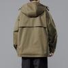 Veste décontractée à capuche pour hommes, grande taille, veste de randonnée, veste coupe-vent d'extérieur, printemps et automne