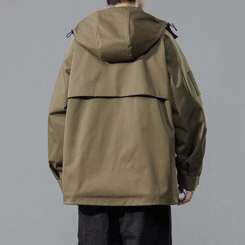 Veste décontractée à capuche pour hommes, grande taille, veste de randonnée, veste coupe-vent d'extérieur, printemps et automne
