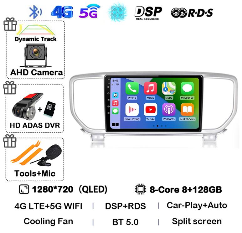 Android 13 Auto Carplay WIFI+4G For Kia Sportage 4 QL 2018 2019 2020-2025 Car Radio Multimedia Video Player Stereo 360 Camera BT