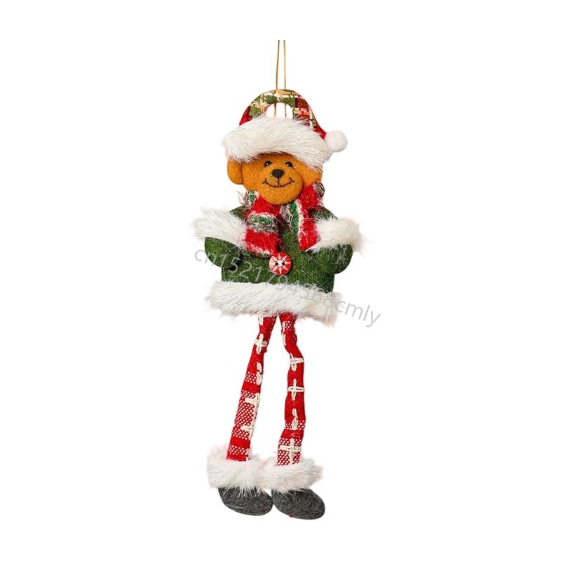 Santa/Snowman/Deer/Bear Christmas Hanging Doll Office Home Seasonal Accessory 6XDE