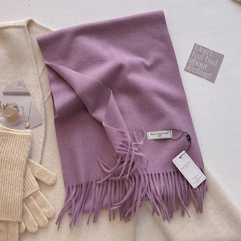 Luxury Cashmere Wool Scarf For Women  Winter Warm Pashmina Thicken Soft Shawl Wrap Stole Daily Use Fashion Elegant Wool Scarf