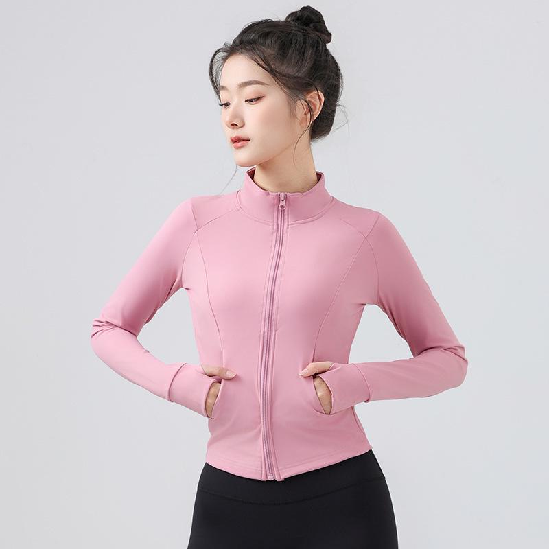

Women s Slim-Fit Quick-Dry Sports Jacket - Celebrity Style, Beautiful Back, Long Sleeve Yoga Top for Autumn/Winter. Small розовый