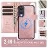 2-in-1 Magnetic Detachable Wallet Case for Samsung Galaxy S25/S25 Plus/S25 Ultra/S25 Edge - PU Leather, Card Slots, Wireless Charging, 360° Protection