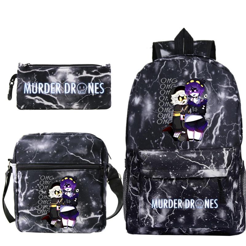 Murder Anime Peripheral Printed Children's School Bag Set Cross-border Leisure Student Backpack Three-piece Set