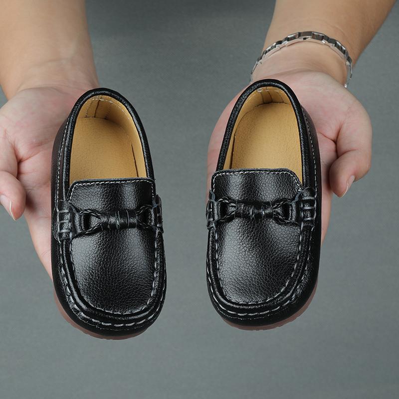 Fashion Genuine Leather Luxury Kids Loafers Baby Little Boys Girls Moccasins Toddler Flats Casual Boat Children's Wedding Shoes Autumn