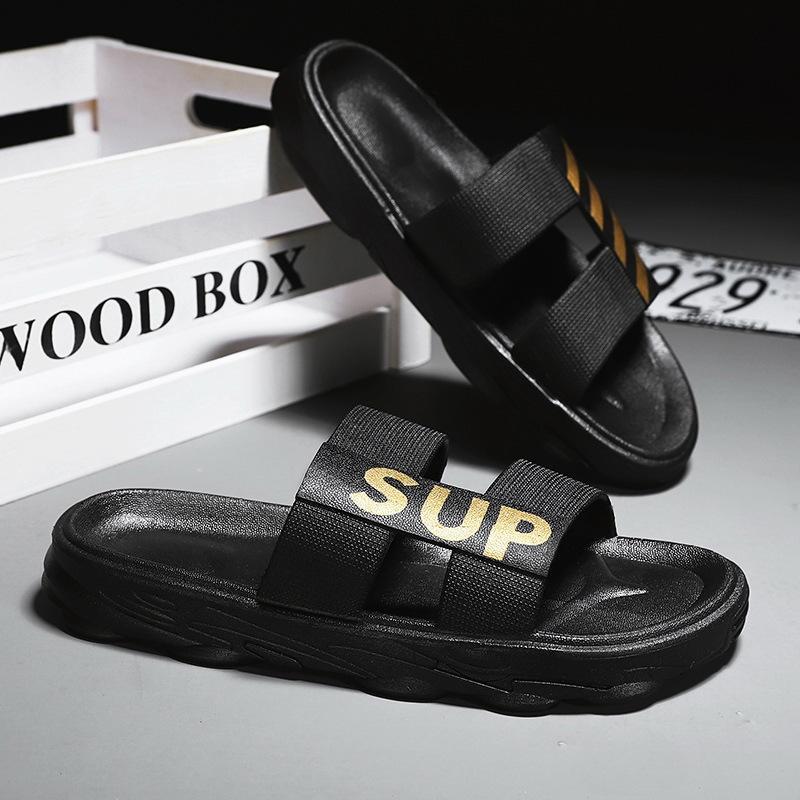 Summer New Fashion Men's Slippers Outdoor Leisure One-word Beach Cool Slippers Soft Bottom Non-slip Slippers Men