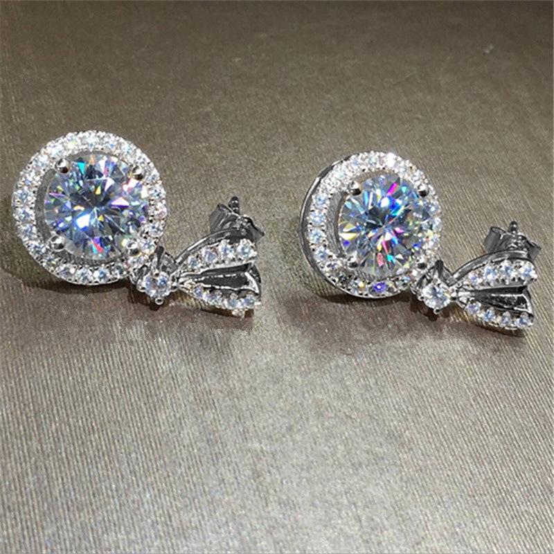 Wedding Bridal Accessories, Exquisite Zircon Heart-Shaped Hanging Earrings For Women, Quality Earrings