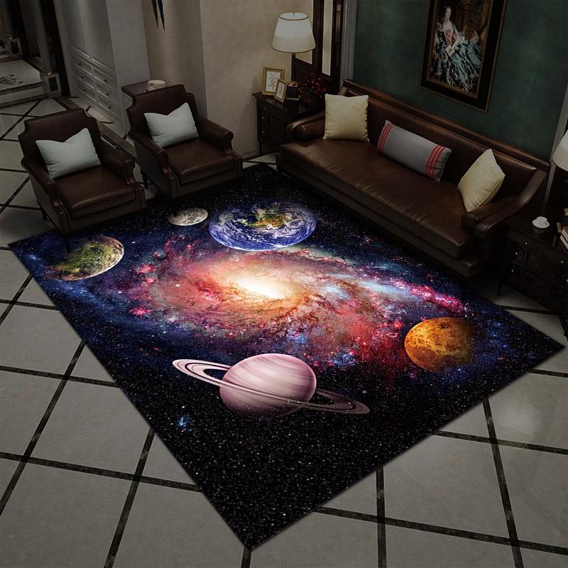 Nordic Carpets for Home Living Room Kids Bedroom Decor 3D Printed Non-slip Area Rugs Parlor Galaxy Space Floor Mats