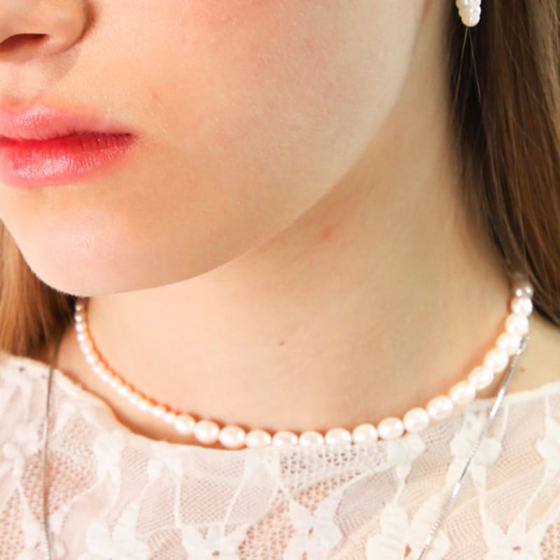 Dfarbe Silber Naturweiß Süßwasserperlen Kronleuchter Choker Halskette