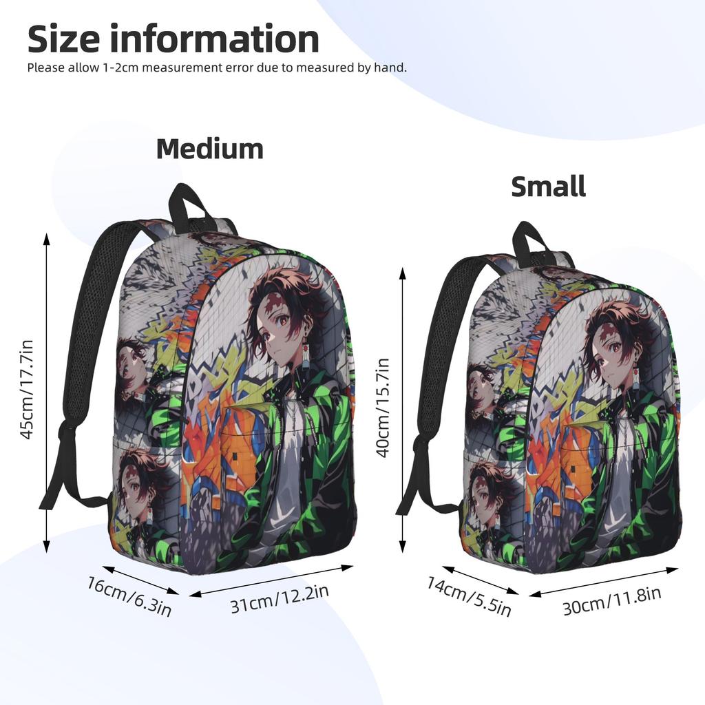 Fashion Demon Slayer Backpack shounen manga Mochilas Super Quality High School Zipper Closure Rucksack