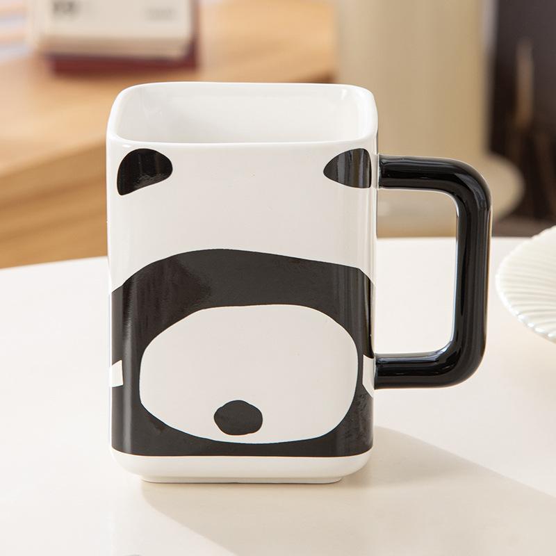 Kreative personalisierte Keramiktasse niedliche Panda Kaffeetasse Büro Wohnzimmer Zuhause Student Frühstück Kuh Tasse Tasse