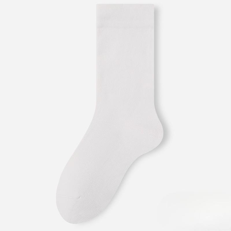 Cotton Socks - Fall and Winter Unlined Mid-calf Socks with Loose Elastic Cuffs, Anti-bacterial and Odor-resistant, Pile-up Socks