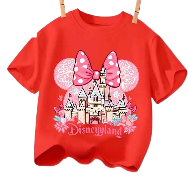 2025 Mouse Castle Tshirt Fresh Summer Tshirts for Boys and Girls Unisex Women Oversize Cotton Tops