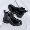 Hight Quality Original Design New Punk Style Patent Leather Boots For Men's Black Hombre Fashion Party Height Increasing Shoes