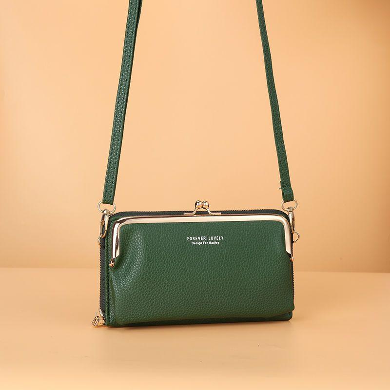 Mobile Phone Bag Female Litchi Grain Messenger Bag Student Versatile Dual-purpose Purse Fashion Makeup Bag Mini Bag