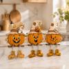 Unique Housewarming Gifts for Fall 3PCS Distressed Wooden Pumpkin Ornaments, Witch Hats And Ghost Patches Rustic Hat Decor Decor, Halloween Farmhouse