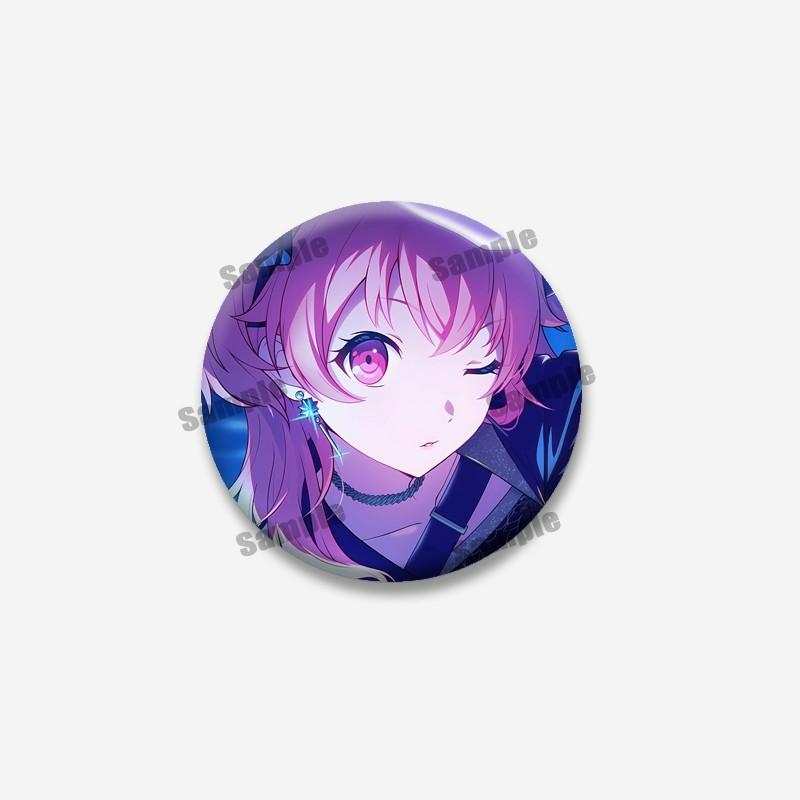 Cartoon Figure PJSK Kiritani Tenma Saki Badge Cute Game Character Lapel Pins Round Brooch for Bag Clothes Hat Decor Jewelry Gift