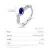 MODIAN 925 Silver Classic Royal Blue Zirconia Ring Vintage Shiny Statement Rings For Women Anniversary Jewelry