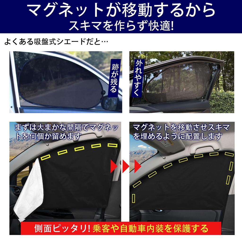 Blackout Sun Shade Front Side Wind, Car Window Sun Shade, Car Shade, Interior Temperature