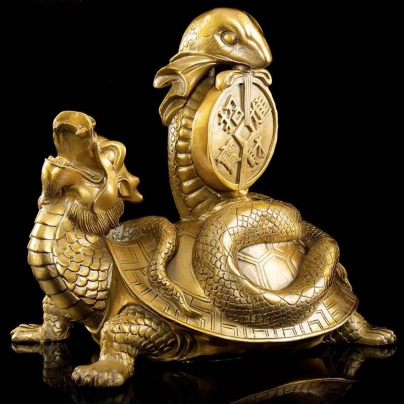 Brass Dragon Ornament Money Xuanwu Decoration Copper Turtle Snake Four Directions Beast Auspicious Ruyi
