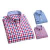 Casual Men Shirt Button Closure Single Breasted Pocket Design Long Sleeves Sweat Absorbent Cotton Blend Plaid Print Men Spring Shirt Men Garment