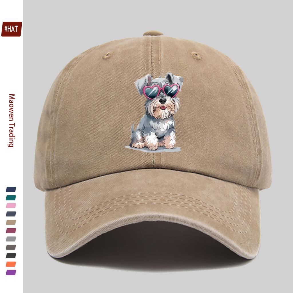 Pc Baseball Cap with Schnauzer Dog Pattern Print Cute Dog Print Design Sun Hat Comfortable and Lightweight Trucker Decorative