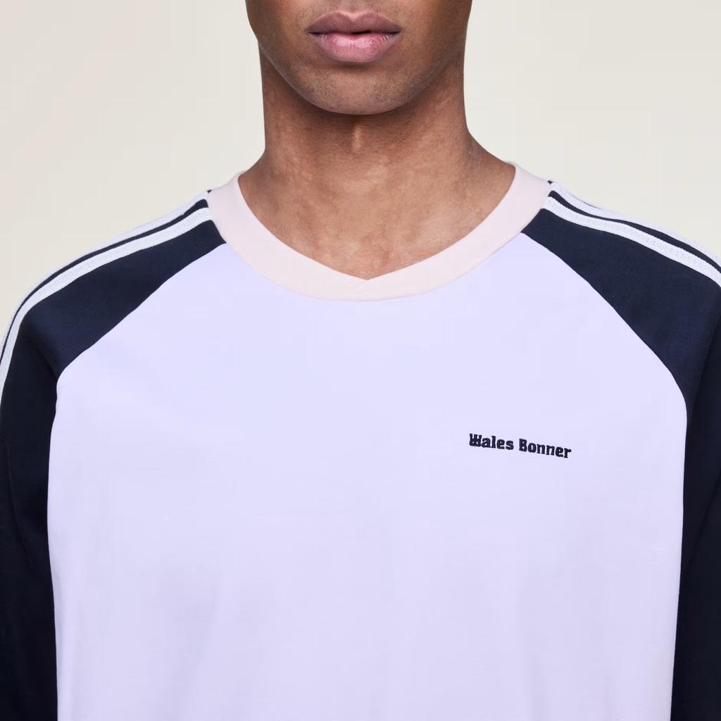 adidas Originals X Wales Bonner Striped Spliced Sports Short Sleeve T-Shirt Women Tops KD0337