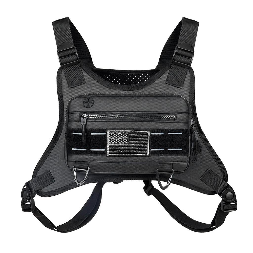 Breathable Sports Chest Bag Water Resistant Reflective Front Running Vest Bag for Men