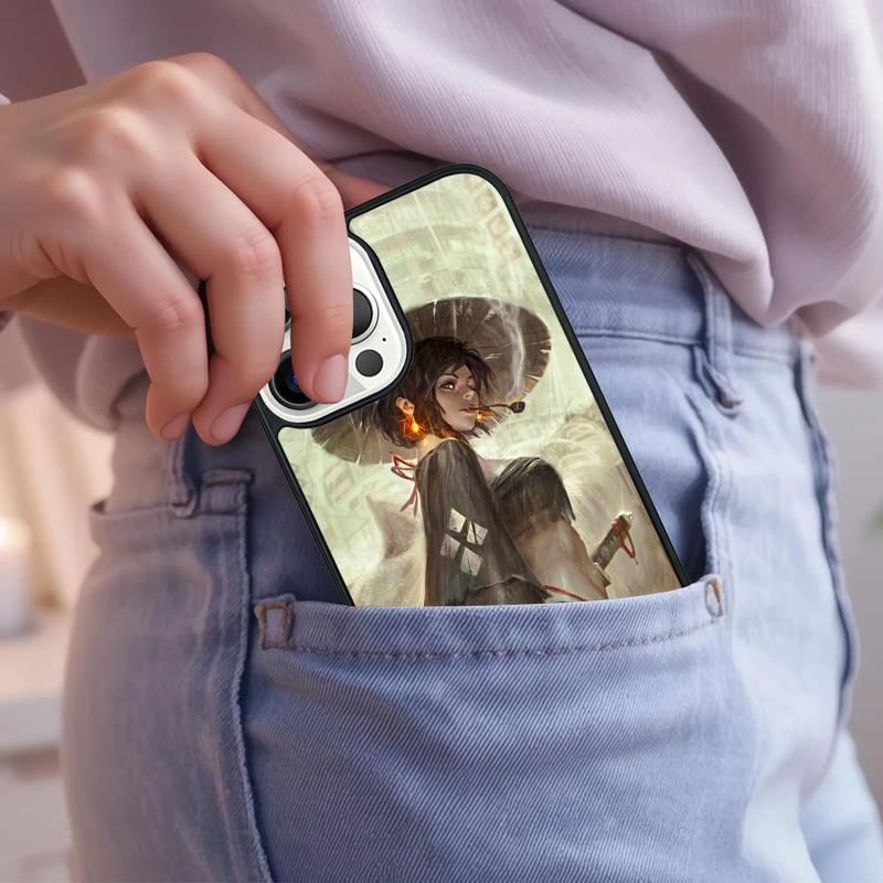 Anime Girl Samurai Phone Case For iPhone 17 Air 15 16e 14 13 Pro Max Coque 12 11 Pro Max PLUS Cover