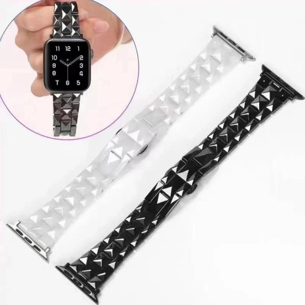 Ceramic Strap For Apple Watch Band 46mm 45mm 44mm 49mm 42mm 38mm 40mm 41mm Wristband iWatch Series Ultra 2 10 9 8 7 6 5 4 3 SE
