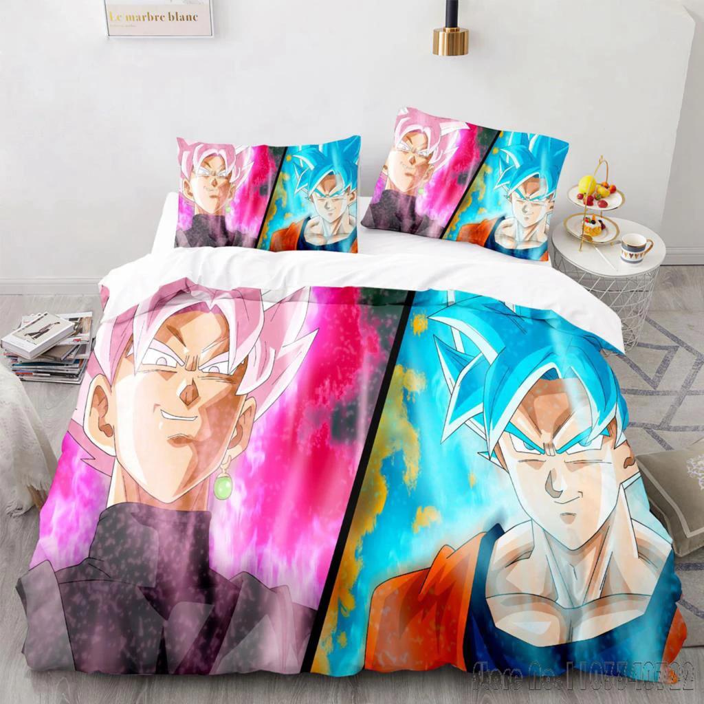 Anime Dragon Ball 3D With Pillowcase Child Bedding Set Baby Duvet Cover Sets Bedclothes Twin Single King Kids Adult Gift