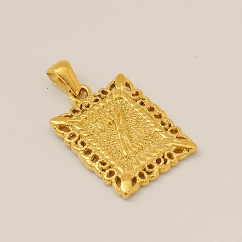 

Jewelry Men s Tide Stainless Steel 26 Letter Necklace Titanium Steel Square Letter Hollow Pendant Jewelry Women