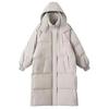 Daunenjacke Damen Lang Überknie Neuer Stil Winter Locker Brotmantel Verdickte Baumwolljacke