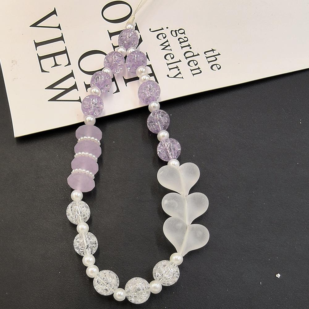 

Новый браслет из бисера в форме сердца для мобильного телефона, высококачественный и универсальный ремешок для камеры, брелок для ключей, сумка фиолетовый