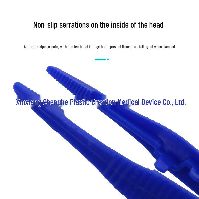 Disposable Plastic Tweezers for Packing and Dressing, with Pointed Tips and Clips
