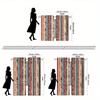 2pcs Bohemian Ethnic Curtains - Semi-Sheer Window Drapes with Rod Pocket   Tribal Stripe patterns in Beige Blue Pink